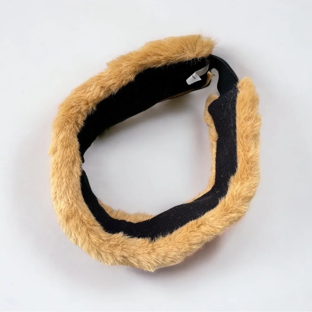 Brown Faux Fur Headband Head Wrap